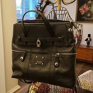 Henri Bendel Jetsetter Black Leather Backpack